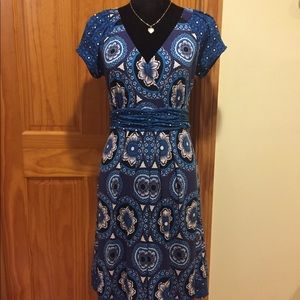 Multi blue dress by ECI of NY.